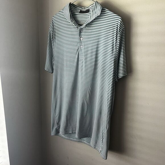G/FORE Green and White Striped Polo Shirt - Picture 5 of 9